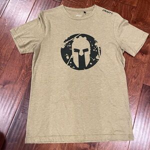 Reebok Spartan Craft Men's Small Beige Warrior Emblem Tee